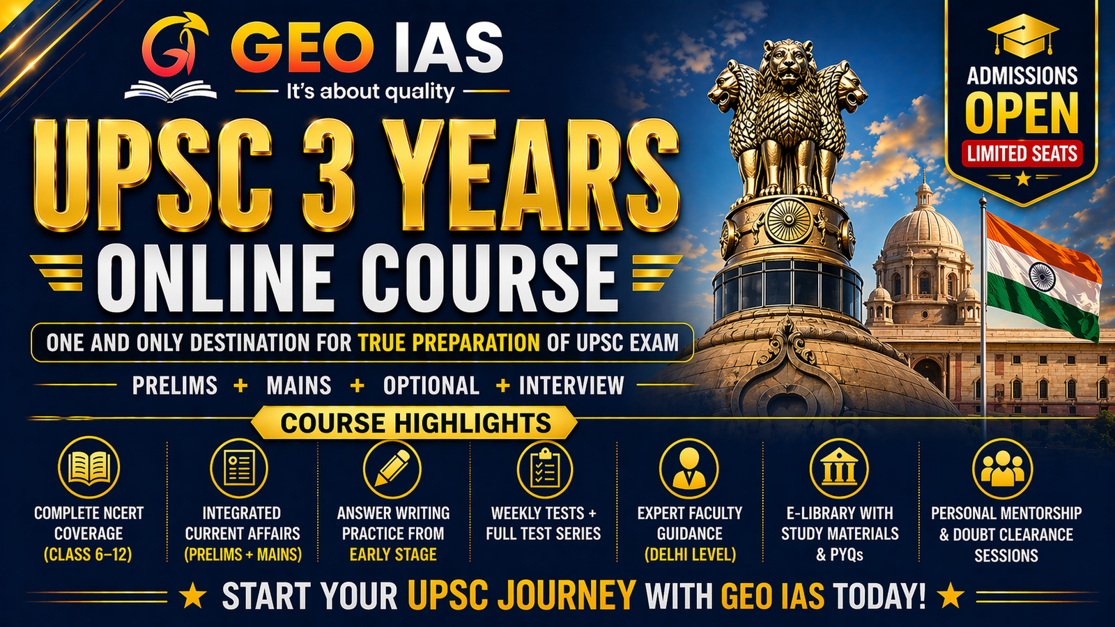 UPSC CSE 3 Years Integrated Course (Online)